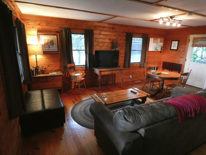 Cliffside cabin entry area